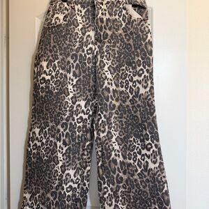 Leopard Print High Rise Women Jeans